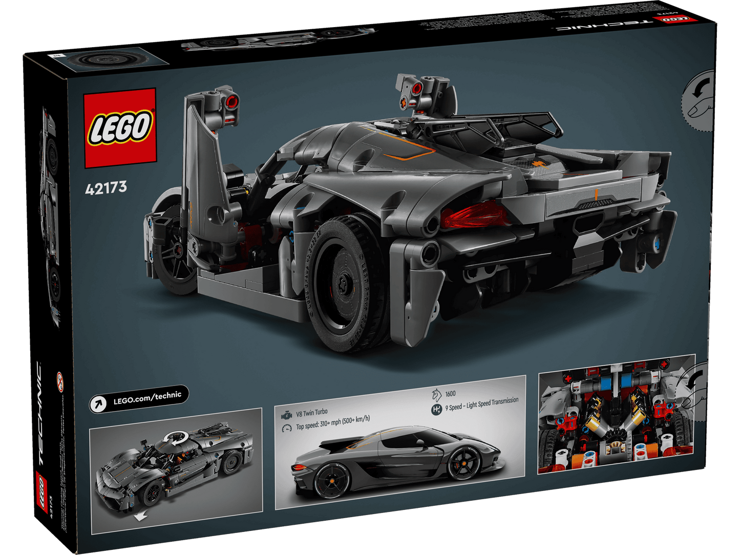 LEGO® 42173 Koenigsegg Jesko Absolut Gray Hypercar